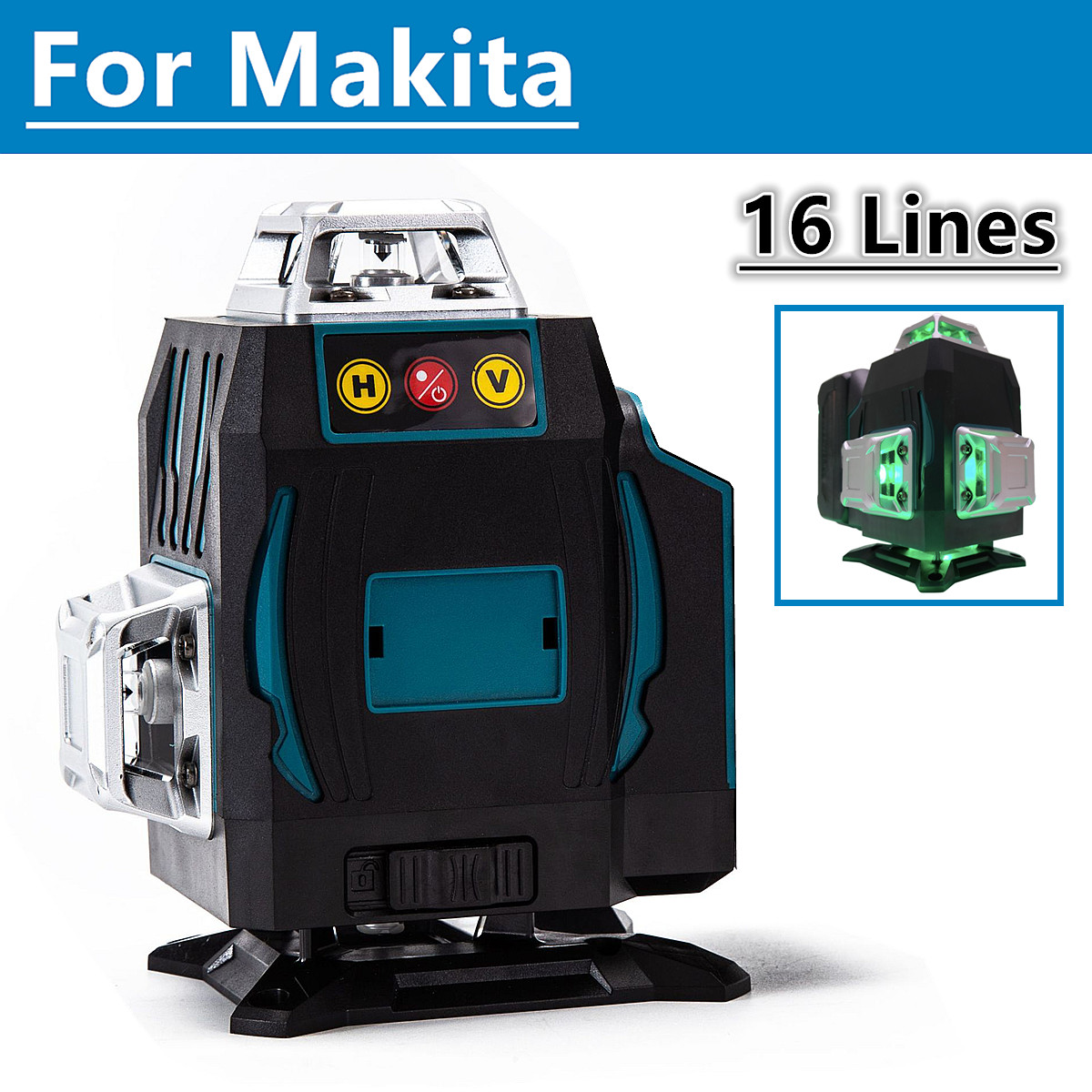 Power Tools Green Color - Poziomica laserowa 4D 16 linii do