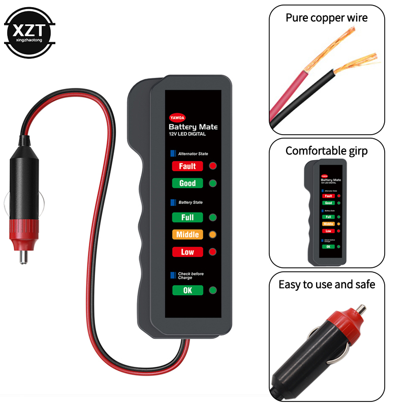 Power Tools China - Tester akumulatora samochodowego z 6 diodami