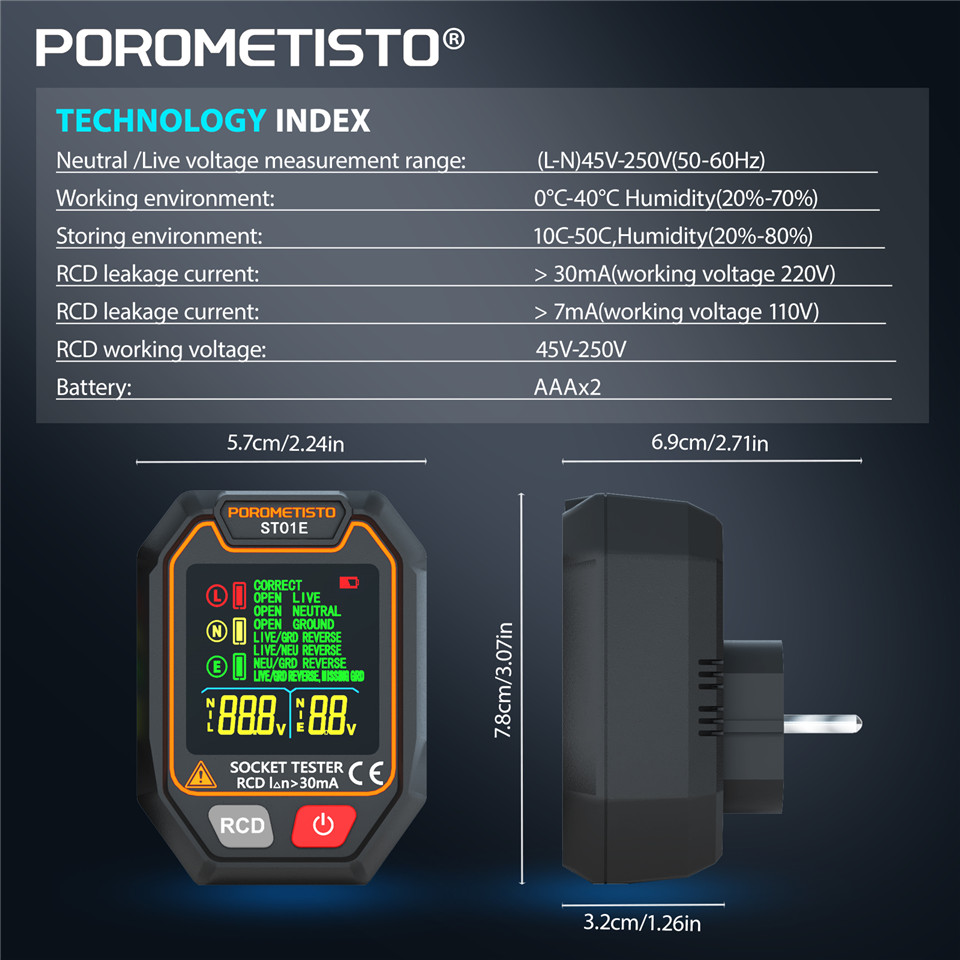 POROMETISTO ST01 Tester gniazd – Power Tools Uk Review recenzja i cena
